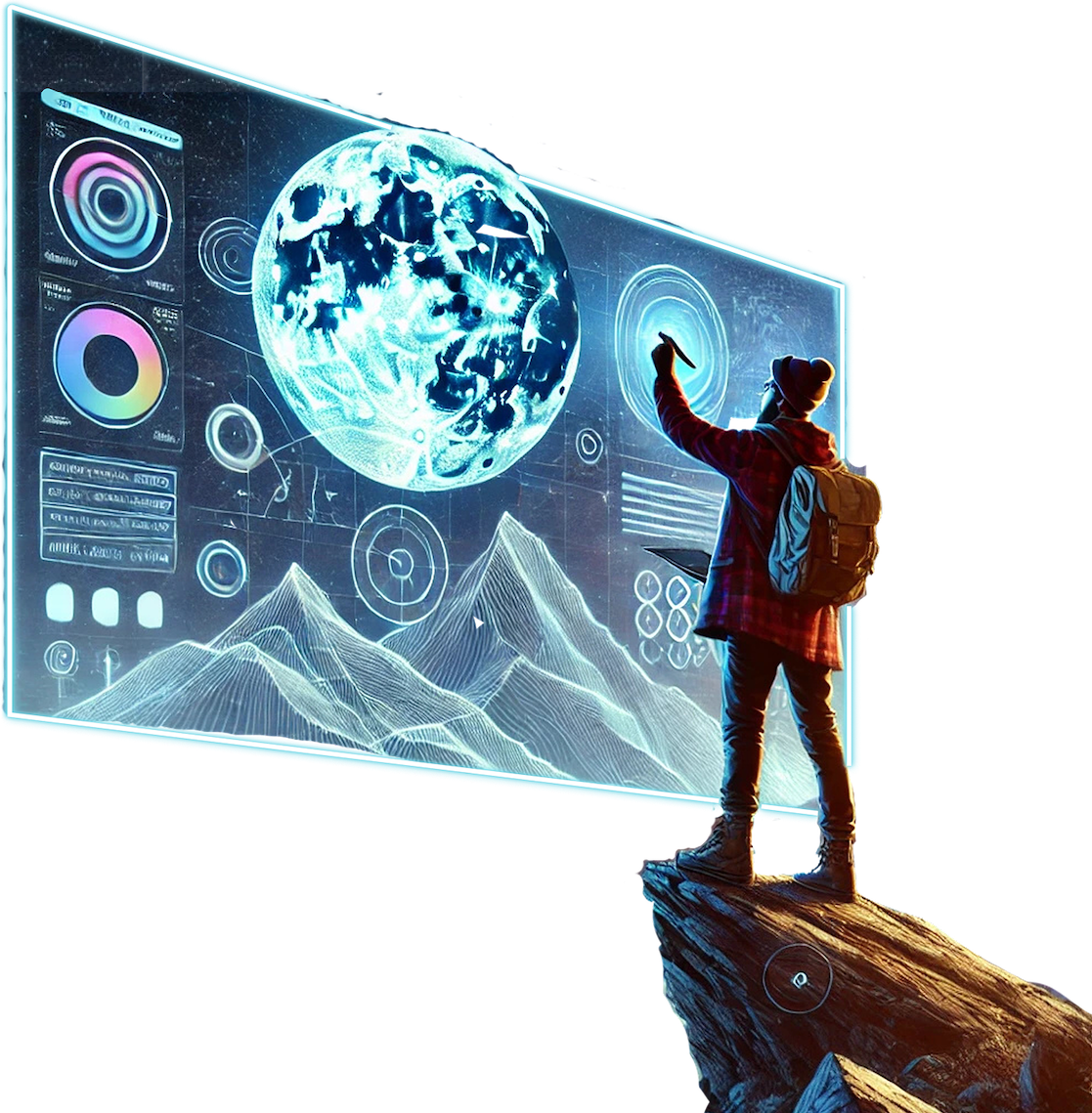 Astronaut with globe illustration